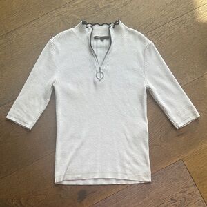 Maje Ribbed Mock Neck Sweater